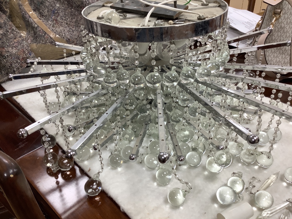 A glass sphere chandelier